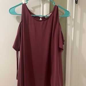 Moa Moa maroon shoulderless blouse